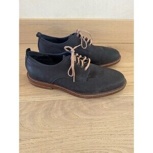 Cole Haan Mens Tyler Grand Plain Toe Ox Derby Leather Shoes 10 M Navy Blue